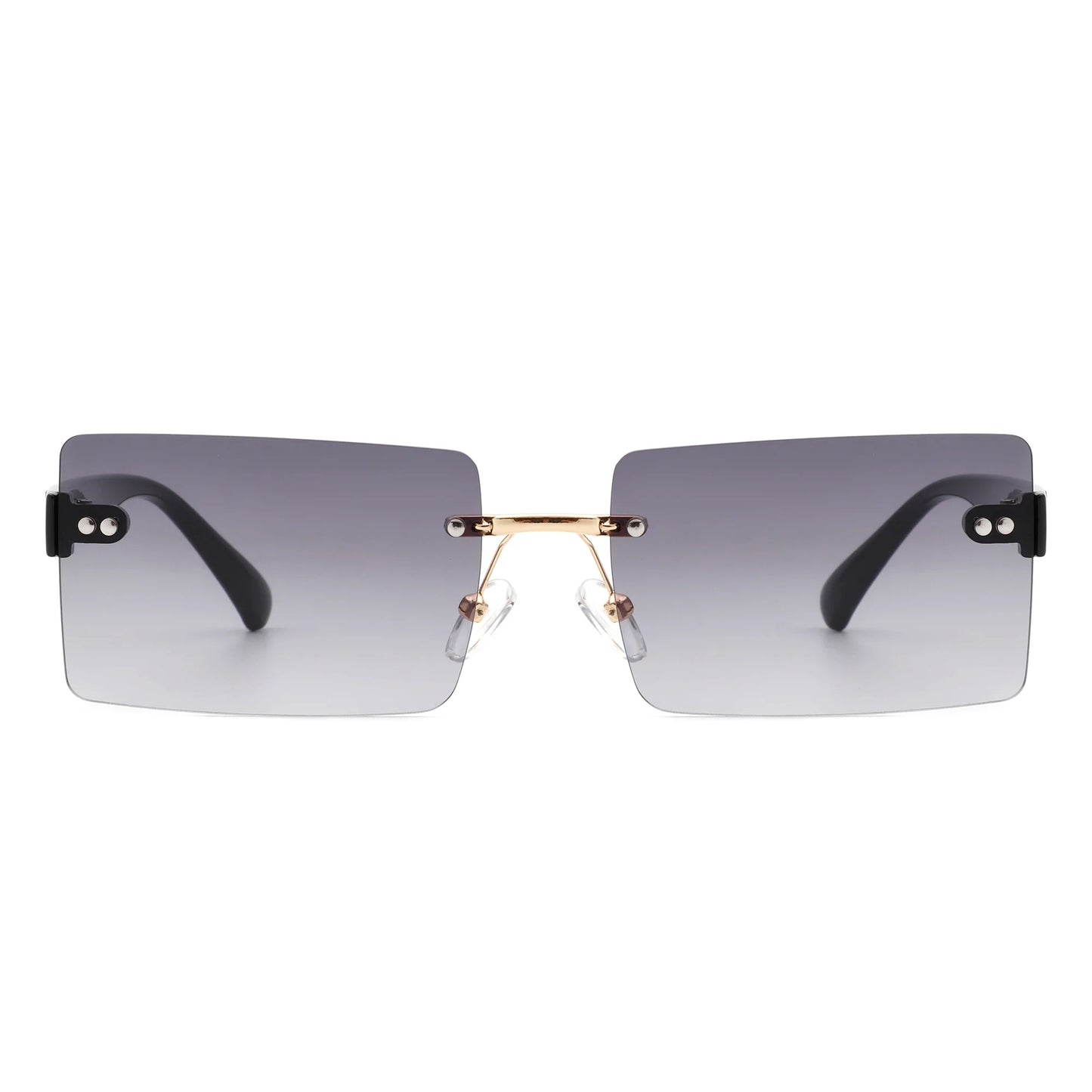 Rectangle Retro Rimless Tinted Fashion Vintage Square Sunglasses